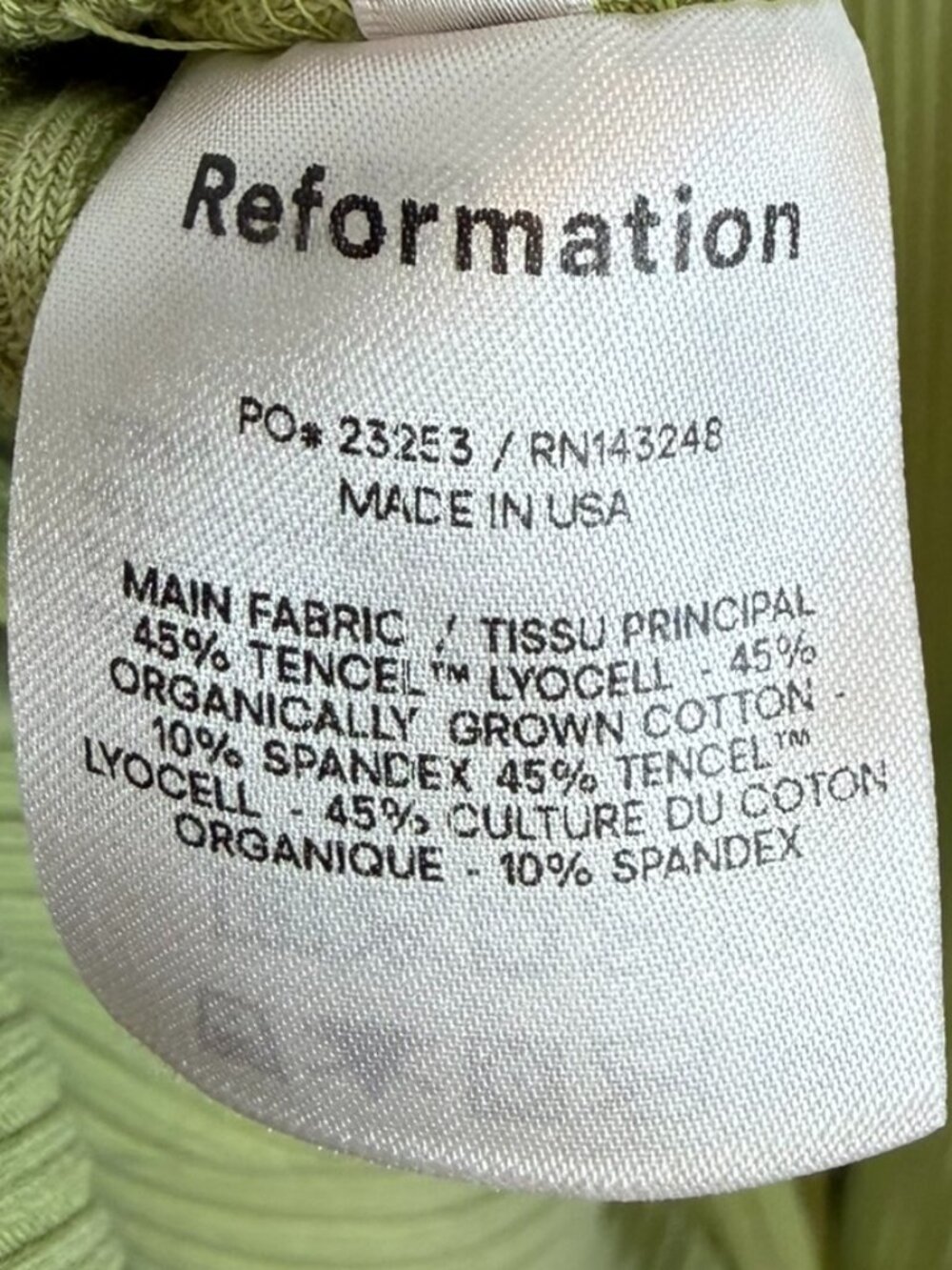 Reformation Sage Green Ribbed Racerback Maxi Dress Open Back Size L - Picture 12 of 13